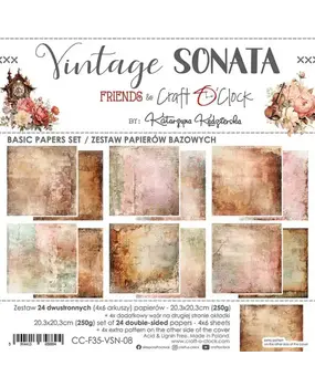Craft O'Clock Vintage Sonata 8x8 Inch Basic Papers Set (CC-F35-VSN-08)