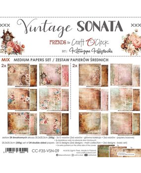 Craft O'Clock Vintage Sonata 8x8 Inch Medium Papers Set (CC-F35-VSN-09) Craft O'Clock Vintage Sonata 8x8 Inch Medium Papers Set (CC-F35-VSN-09)