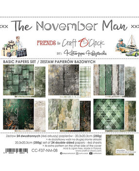 Craft O'Clock The November Man 8x8 Inch Basic Paper Set (CC-F37-NM-08)