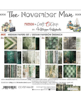 Craft O'Clock The November Man 8x8 Inch Medium Papers Set (CC-F37-NM-09) Craft O'Clock The November Man 8x8 Inch Medium Papers Set (CC-F37-NM-09)