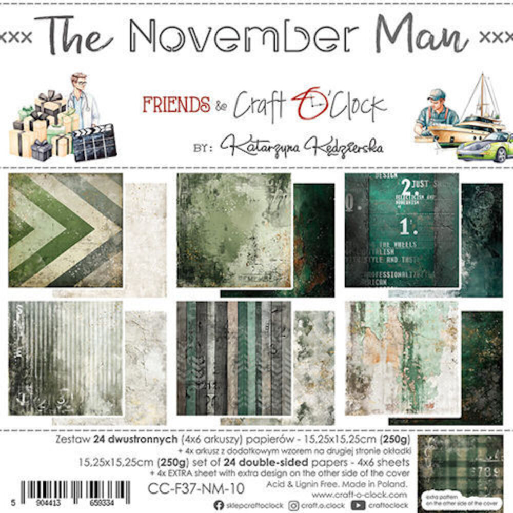 Craft O'Clock The November Man 6x6 Inch Paper Set (CC-F37-NM-10)