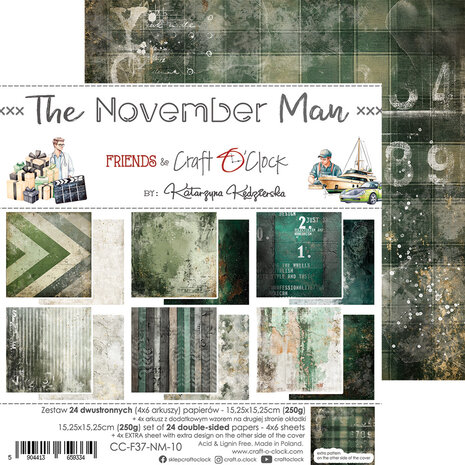 Craft O'Clock The November Man 6x6 Inch Paper Set (CC-F37-NM-10)