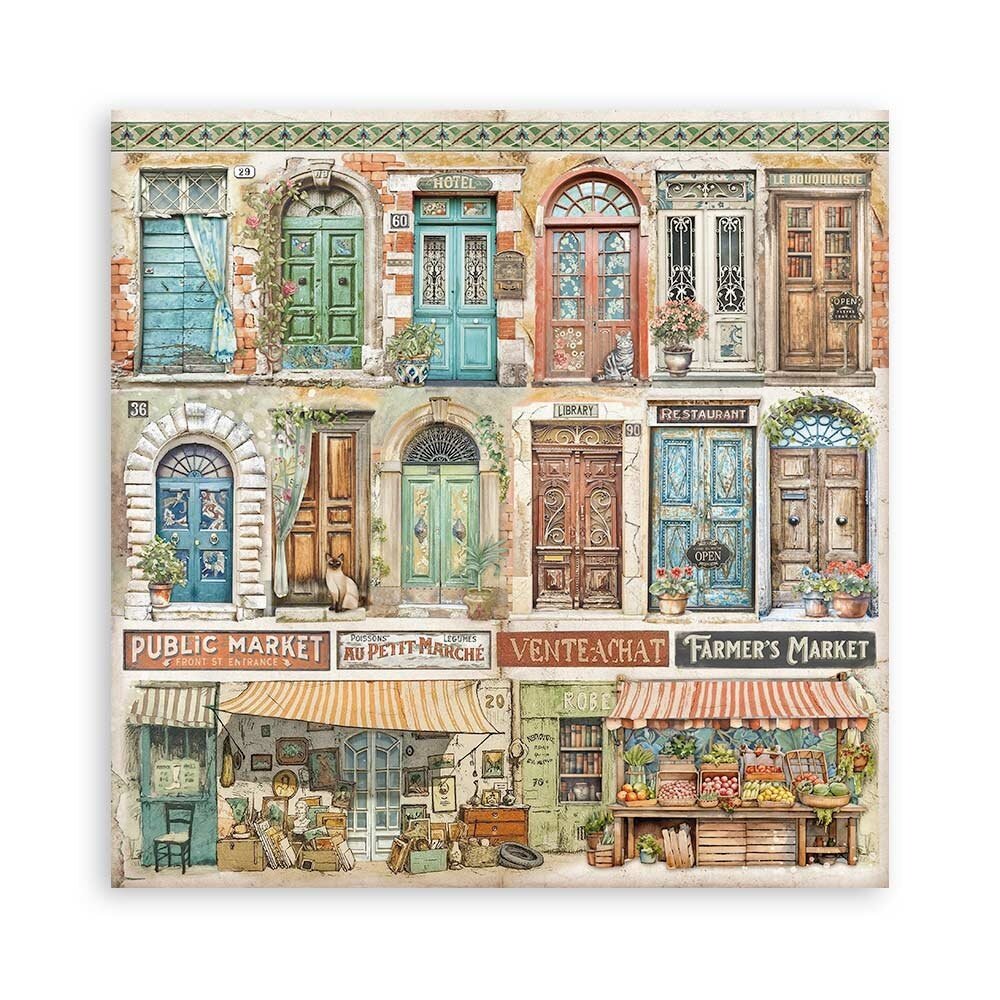 Stamperia Art of Travelling 8x8 Inch Single Face Paper Pack (SBBSXB07)