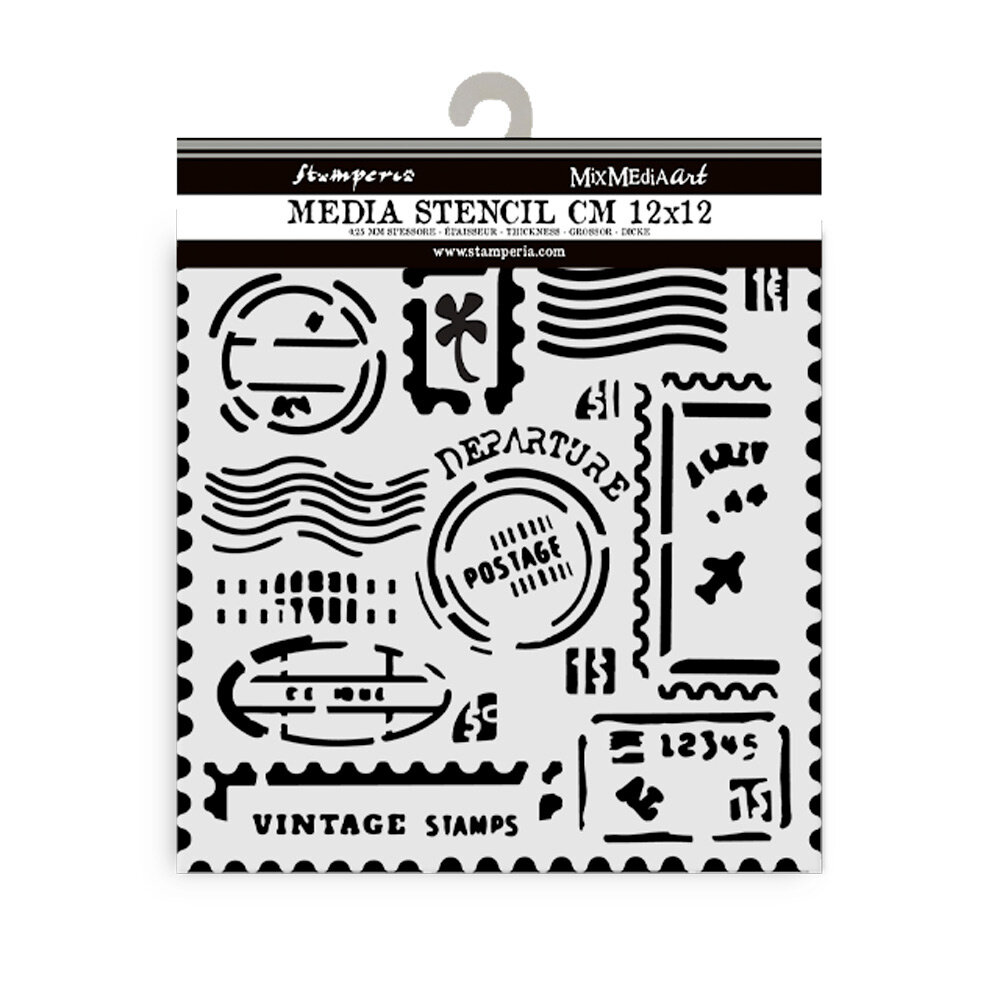 Stamperia Art of Travelling Thick Stencil 12x12cm Stamps (KSTDS01) Stamperia Art of Travelling Thick Stencil 12x12cm Stamps (KSTDS01)