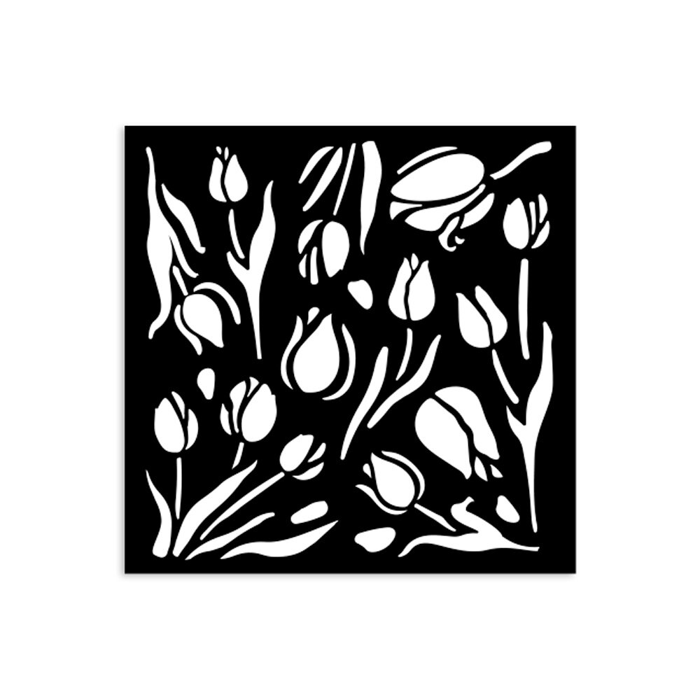 Stamperia Art of Travelling Thick Stencil 12x12cm Tulips (KSTDS02) Stamperia Art of Travelling Thick Stencil 12x12cm Tulips (KSTDS02)