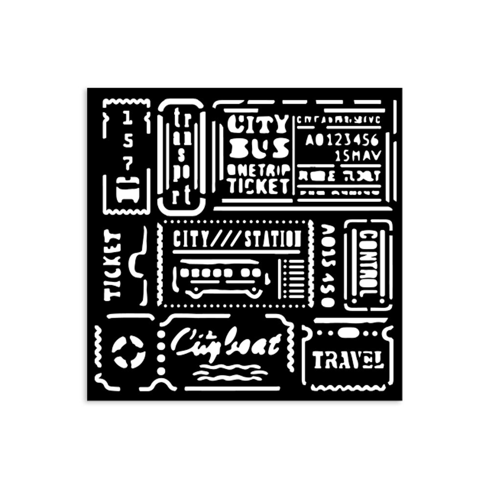 Stamperia Art of Travelling Thick Stencil 12x12cm Tickets (KSTDS06) Stamperia Art of Travelling Thick Stencil 12x12cm Tickets (KSTDS06)