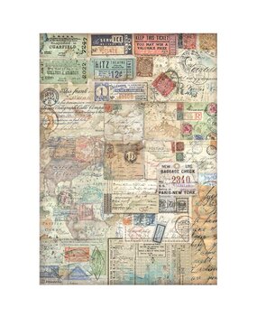 Stamperia Art of Travelling A4 Rice Paper Tickets (DFSA4978) Stamperia Art of Travelling A4 Rice Paper Tickets (DFSA4978)
