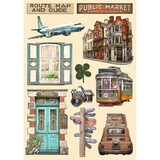 Stamperia Art of Travelling Wooden Shapes A5 (KLSP177)