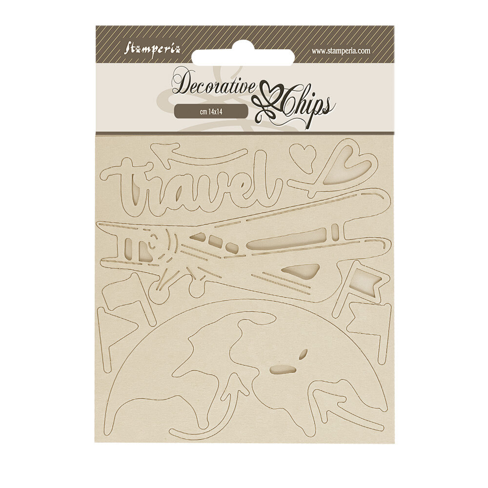 Stamperia Art of Travelling Decorative Chips Airplane (SCB249) Stamperia Art of Travelling Decorative Chips Airplane (SCB249)