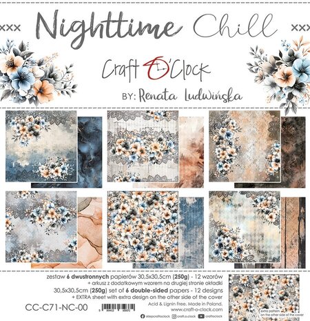 Craft O'Clock Nighttime Chill 12x12 Inch Paper Set (CC-C71-NC-00) Craft O'Clock Nighttime Chill 12x12 Inch Paper Set (CC-C71-NC-00)