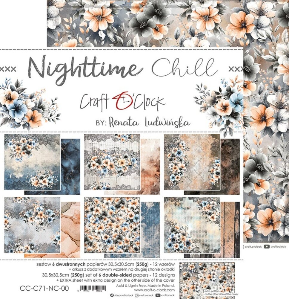 Craft O'Clock Nighttime Chill 12x12 Inch Paper Set (CC-C71-NC-00) Craft O'Clock Nighttime Chill 12x12 Inch Paper Set (CC-C71-NC-00)