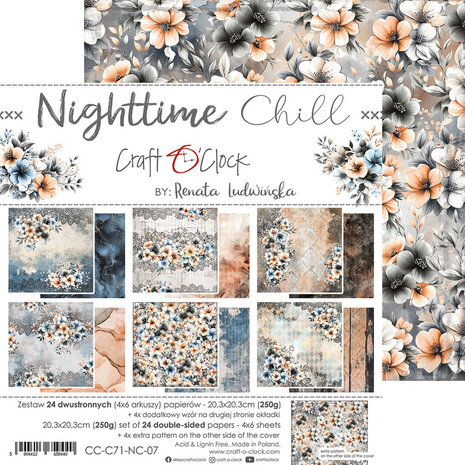 Craft O'Clock Nighttime Chill 8x8 Inch Paper Set (CC-C71-NC-07)