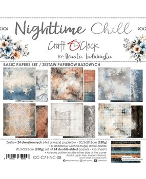 Craft O'Clock Nighttime Chill 8x8 Inch Basic Papers Set (CC-C71-NC-08) Craft O'Clock Nighttime Chill 8x8 Inch Basic Papers Set (CC-C71-NC-08)