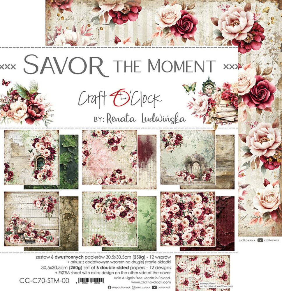 Craft O'Clock Savor The Moment 12x12 Inch Paper Set (CC-C70-STM-00) Craft O'Clock Savor The Moment 12x12 Inch Paper Set (CC-C70-STM-00)