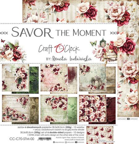 Craft O'Clock Savor The Moment 12x12 Inch Paper Set (CC-C70-STM-00) Craft O'Clock Savor The Moment 12x12 Inch Paper Set (CC-C70-STM-00)