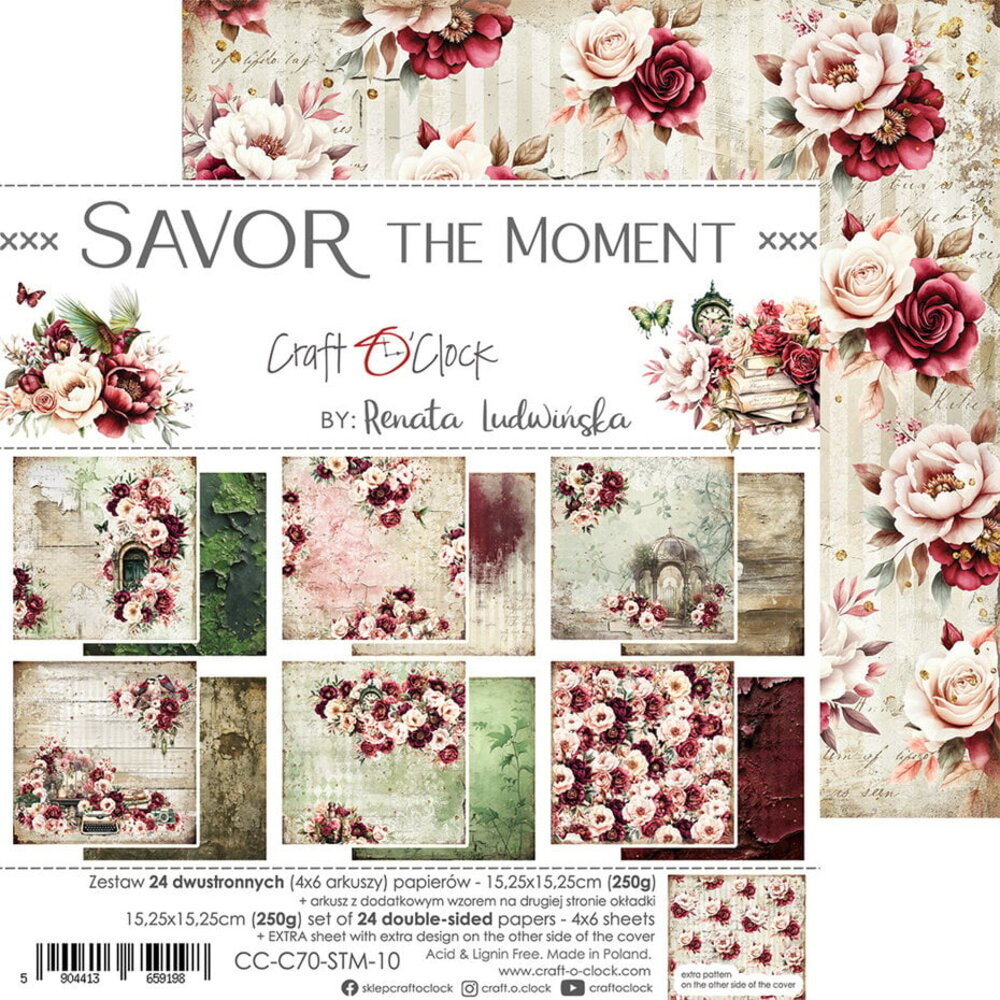 Craft O'Clock Savor The Moment 6x6 Inch Paper Set (CC-C70-STM-10) Craft O'Clock Savor The Moment 6x6 Inch Paper Set (CC-C70-STM-10)