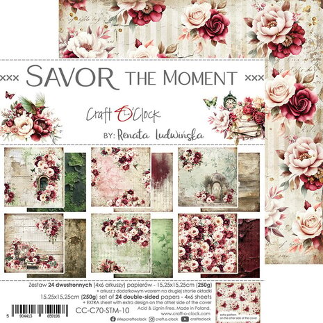 Craft O'Clock Savor The Moment 6x6 Inch Paper Set (CC-C70-STM-10) Craft O'Clock Savor The Moment 6x6 Inch Paper Set (CC-C70-STM-10)