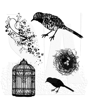 Stampers Anonymous Cling Stamps Artful Flight (CMS069)