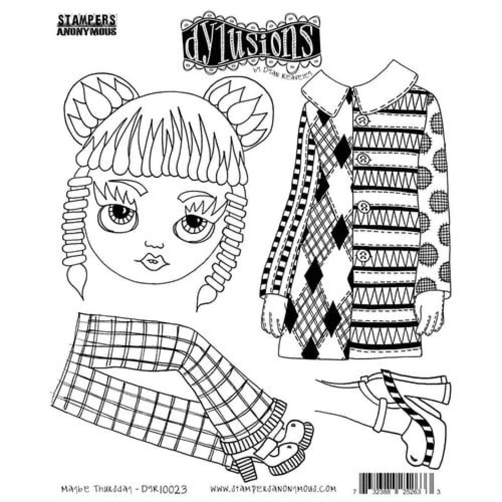 Ranger Dylusions Maybe Thursday Cling Stamps (DYR10023) Ranger Dylusions Maybe Thursday Cling Stamps (DYR10023)