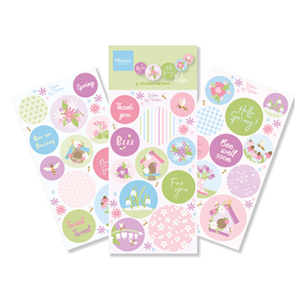 Shallow Sticker Popper Spring Marianne Design Hello Spring Stickers (CA3199) - Paperpads.nl