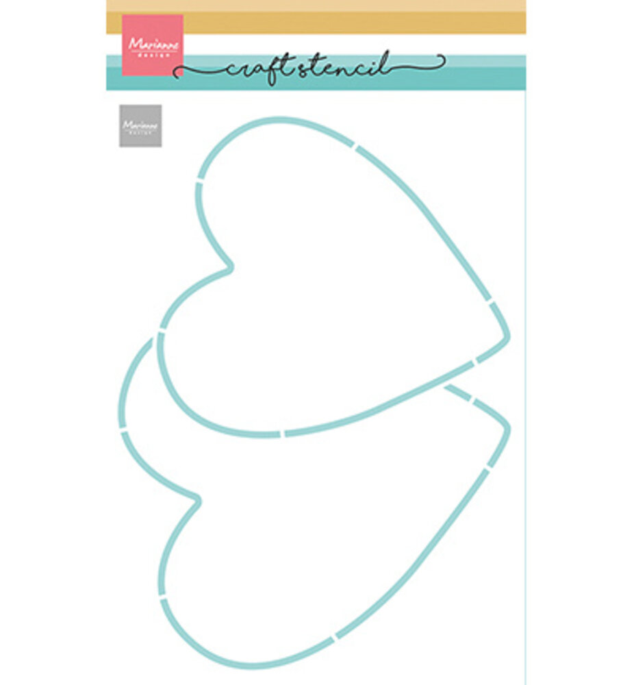 Marianne Design Craft Stencil A5 2 Hearts (PS8176)