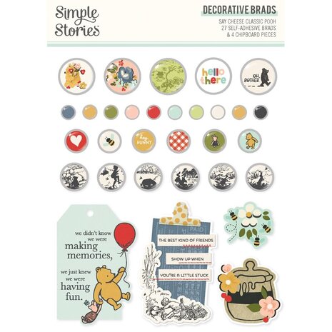 Simple Stories Say Cheese Classic Pooh Decorative Brads (23929)