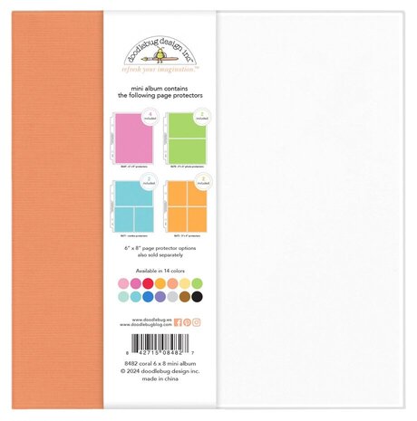 Doodlebug Design Inc. Coral 6x8 Inch Mini Album (8482) Doodlebug Design Inc. Coral 6x8 Inch Mini Album (8482)