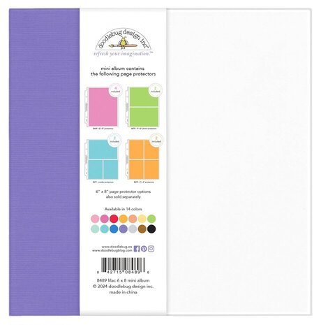 Doodlebug Design Inc. Lilac 6x8 Inch Mini Album (8489) Doodlebug Design Inc. Lilac 6x8 Inch Mini Album (8489)