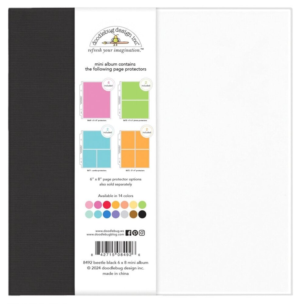 Doodlebug Design Inc. Beetle Black 6x8 Inch Mini Album (8492) Doodlebug Design Inc. Beetle Black 6x8 Inch Mini Album (8492)