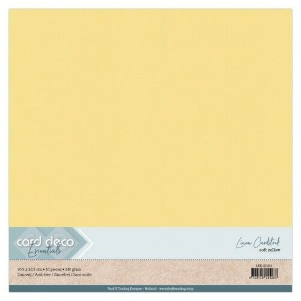Card Deco Linen Cardstock Soft Yellow 10 Vel 30,5x30,5 cm (LKK-SC101) Card Deco Linen Cardstock Soft Yellow 10 Vel 30,5x30,5 cm (LKK-SC101)