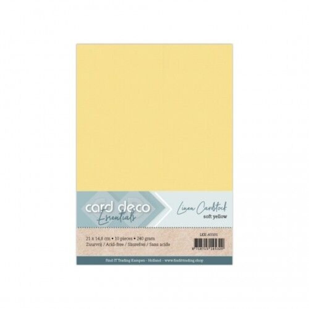 Card Deco Linen Cardstock Soft Yellow 10 Vel A5 (LKK-A5101)