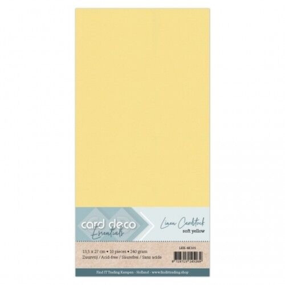 Card Deco Linen Cardstock Soft Yellow 10 Vel Vierkant (LKK-4K101) Card Deco Linen Cardstock Soft Yellow 10 Vel Vierkant (LKK-4K101)