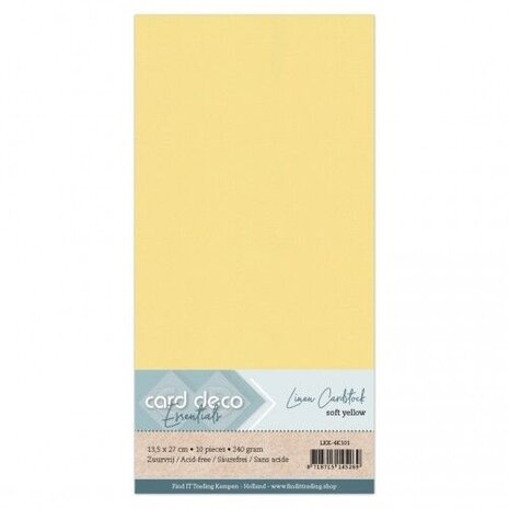 Card Deco Linen Cardstock Soft Yellow 10 Vel Vierkant (LKK-4K101) Card Deco Linen Cardstock Soft Yellow 10 Vel Vierkant (LKK-4K101)