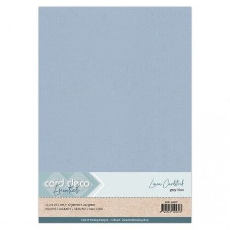 Card Deco Linen Cardstock Grey-Blue 10 Vel A4 (LKK-A4102) Card Deco Linen Cardstock Grey-Blue 10 Vel A4 (LKK-A4102)