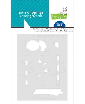 Lawn Fawn I Heart Pandas Add-On Stencils (LF3601)