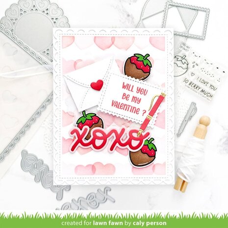 Lawn Fawn Layered Hearts Background Stencils (LF3623)
