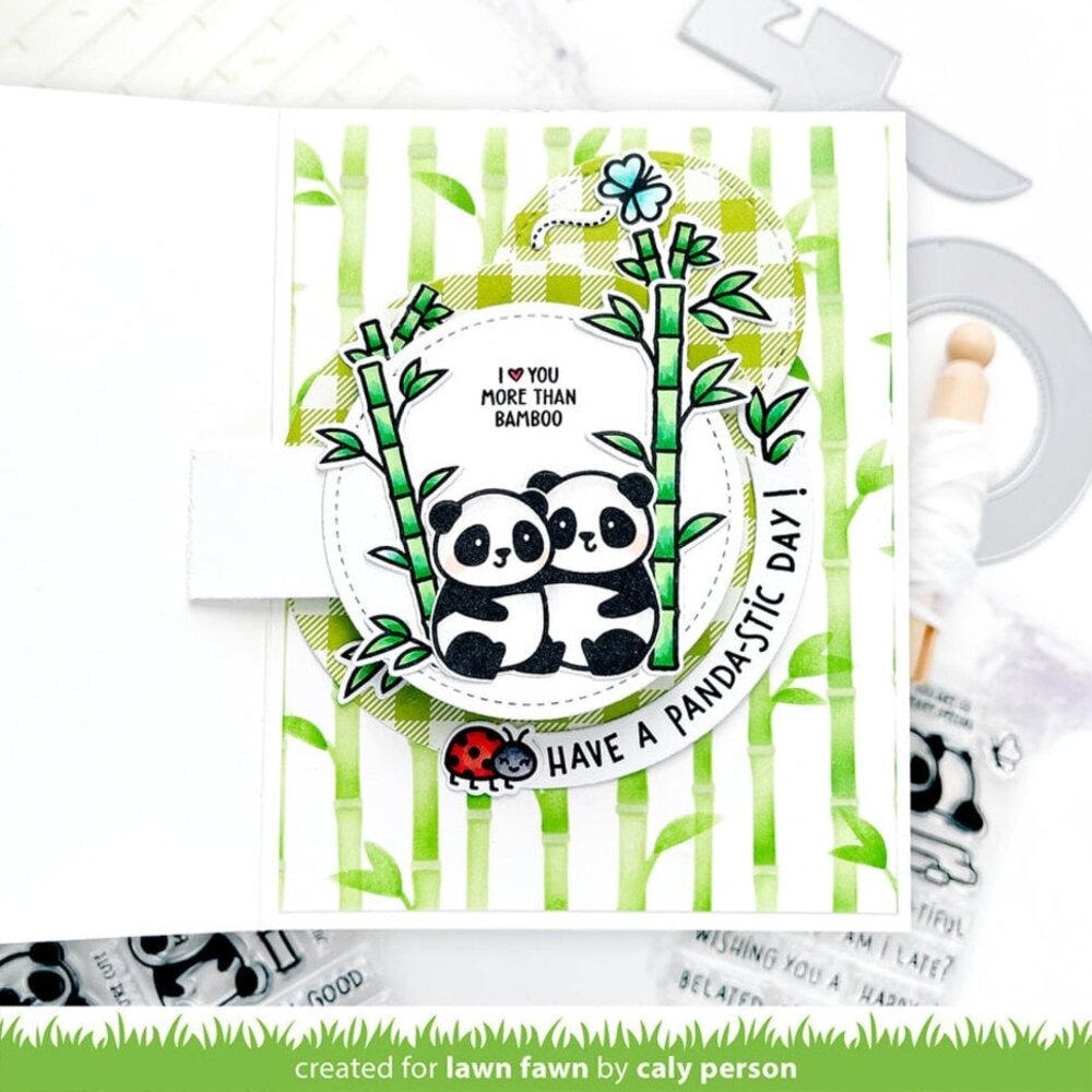 Lawn Fawn I Heart Pandas Clear Stamps (LF3596)
