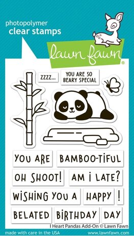 Lawn Fawn I Heart Pandas Add-On Clear Stamps (LF3599)
