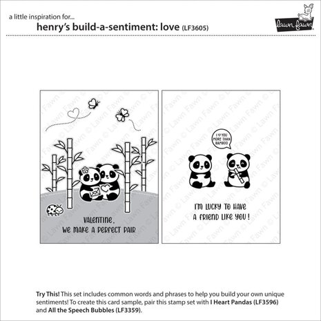 Lawn Fawn Henry's Build-A-Sentiment: Love Clear Stamps (LF3605) Lawn Fawn Henry's Build-A-Sentiment: Love Clear Stamps (LF3605)