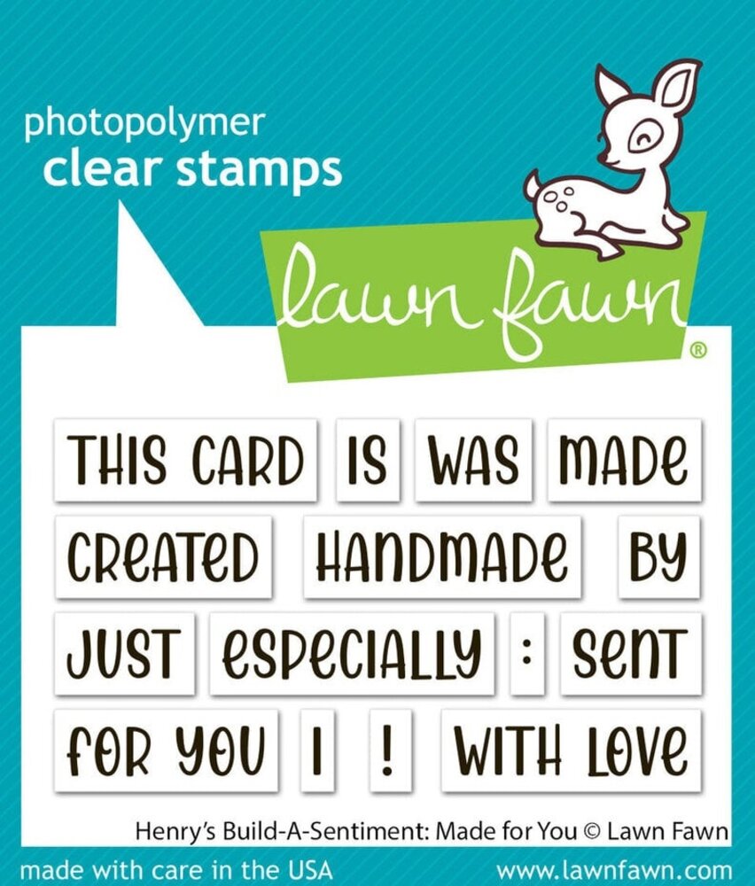 Lawn Fawn Henry's Build-A-Sentiment: Made for You Clear Stamps (LF3606)
