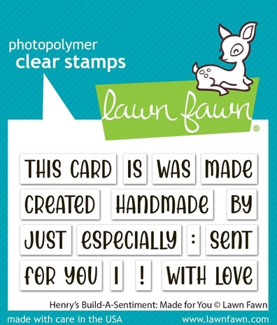 Lawn Fawn Henry's Build-A-Sentiment: Made for You Clear Stamps (LF3606)