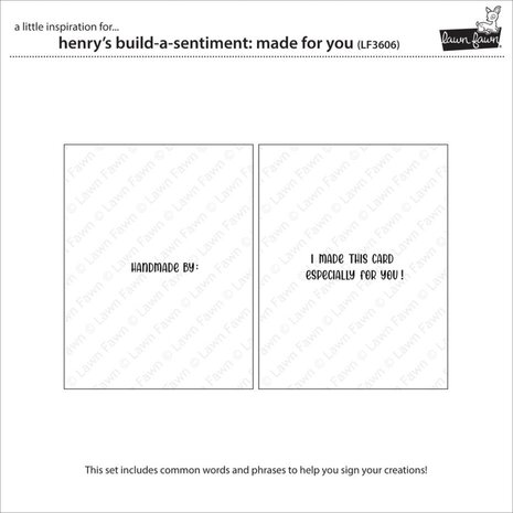 Lawn Fawn Henry's Build-A-Sentiment: Made for You Clear Stamps (LF3606)