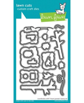 Lawn Fawn I Heart Pandas Dies (LF3597)