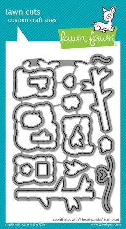 Lawn Fawn I Heart Pandas Dies (LF3597)