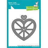 Lawn Fawn Stitched Happy Heart Geo Frame Add-On Dies (LF3613)