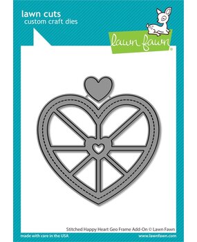 Lawn Fawn Stitched Happy Heart Geo Frame Add-On Dies (LF3613) Lawn Fawn Stitched Happy Heart Geo Frame Add-On Dies (LF3613)