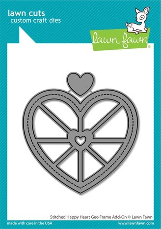 Lawn Fawn Stitched Happy Heart Geo Frame Add-On Dies (LF3613) Lawn Fawn Stitched Happy Heart Geo Frame Add-On Dies (LF3613)