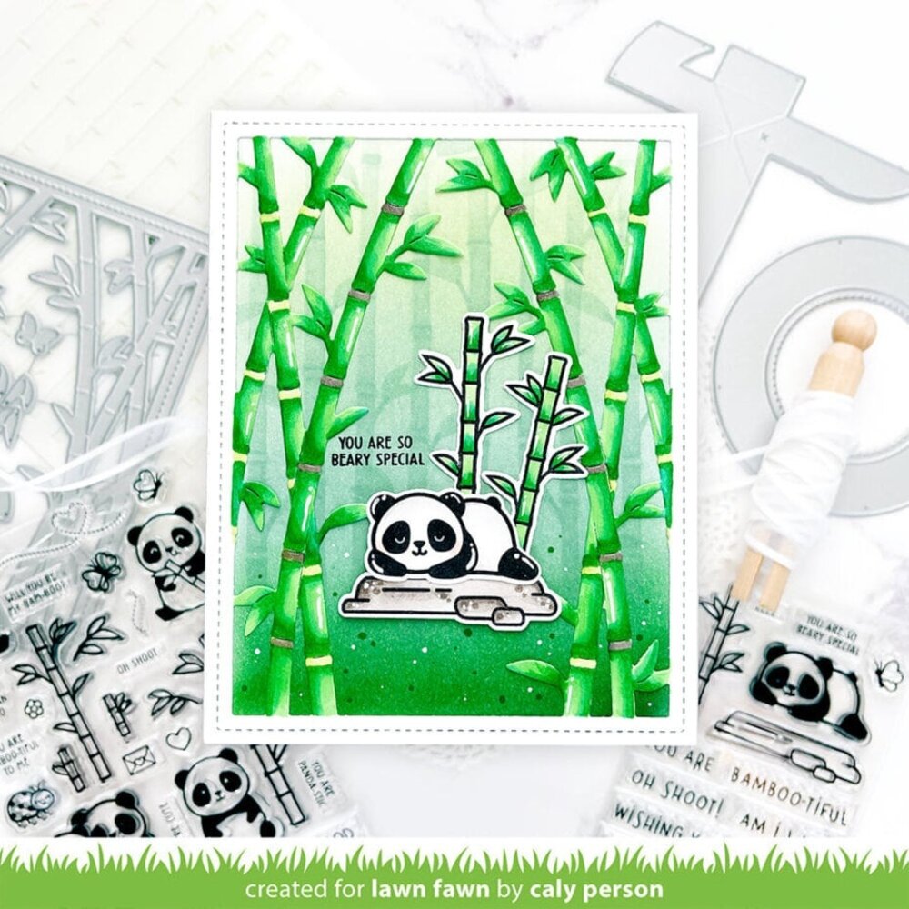 Lawn Fawn Bamboo Forest Backdrop: Portrait Dies (LF3618) Lawn Fawn Bamboo Forest Backdrop: Portrait Dies (LF3618)