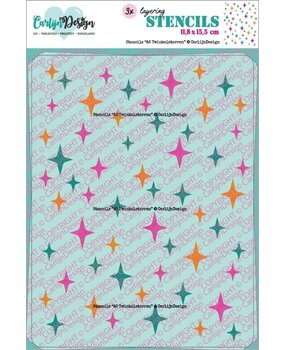 Carlijn Design Stencils A6 Twinkel Sterren (3pcs) (CDSC-0039)