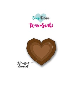 Carlijn Design Wax Seal Stamper 1 Inch Ruby Heart (CDWX-0083)